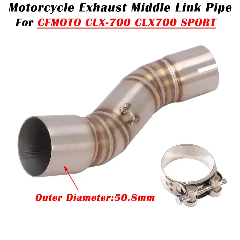 

Slip On For CFMOTO CLX-700 CLX700 Sport Motorcycle Exhaust System Escape Modified Muffler 51mm Middle Link Pipe With Card Buckle