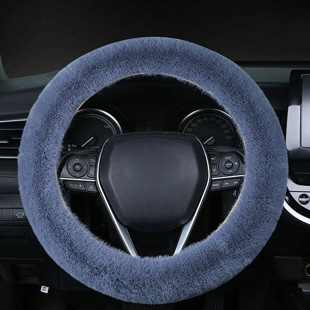 Rutschfeste Automäntel Lenkrad Schalthebel Handbremse Plüschbezug 3-teiliges Set Langlebige Frostschutz Autoabdeckung für Auto SUV – Detail 3