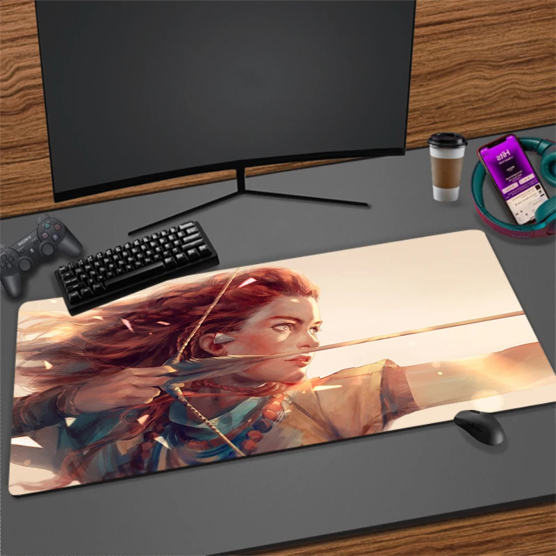 

XXL коврик для мыши большой игровой коврик для мыши LockEdge утолщенный Horizon Zero Dawn Forbidden West компьютерная клавиатура стол настольный коврик 90x40 см