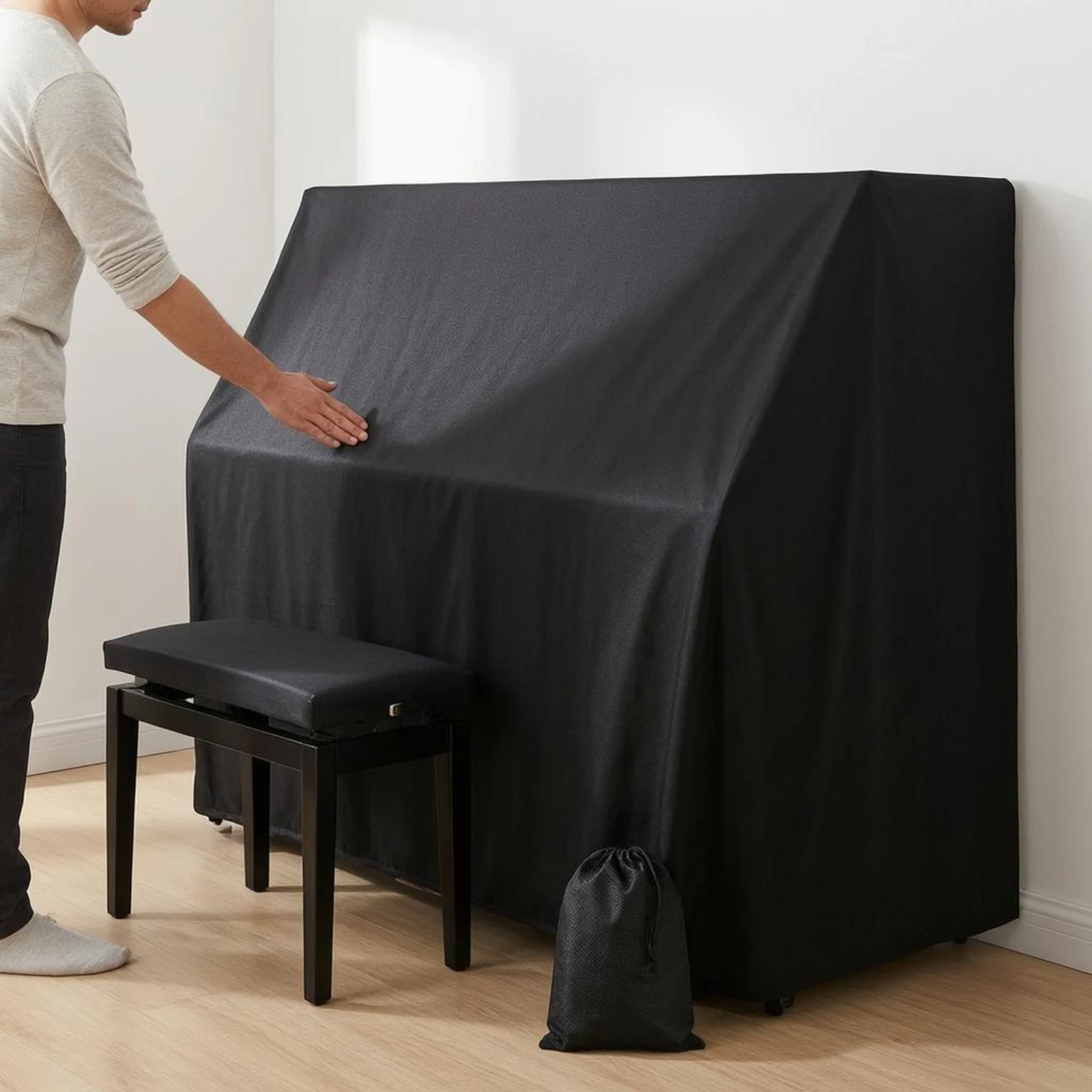 

Dustproof Upright Piano Cover Oxford Textile Upright Piano Cover Instrument Accessory Storage Bag Included Sturdy