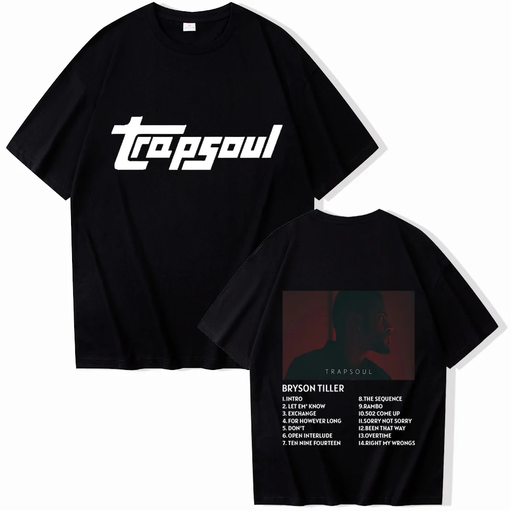 T R A P S O U L Bryson Tiller 2024 T-shirt Women O-neck Summer Casual Shirt Oversized T Shirt T Shirt for Men Regular Printing