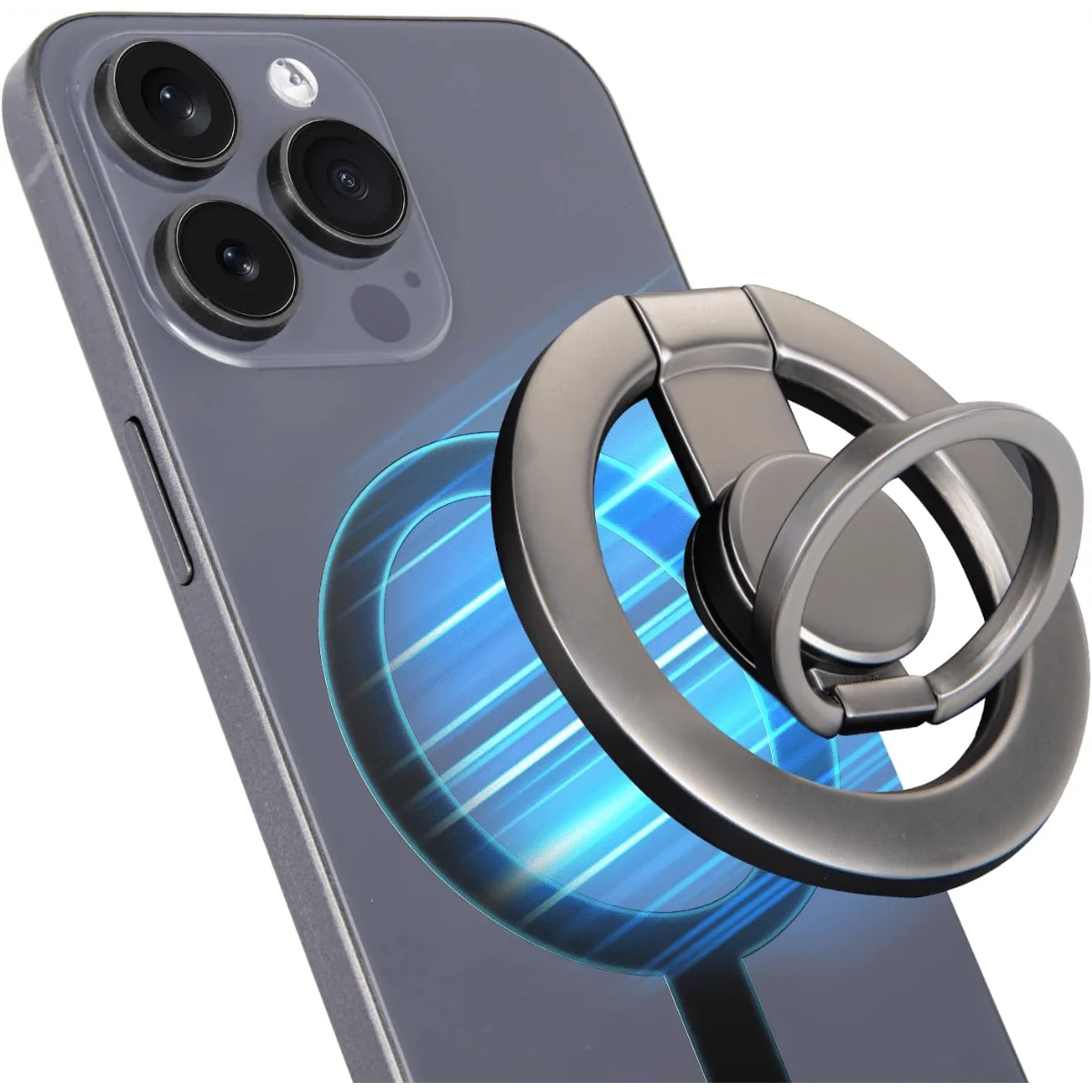 

Магнитный держатель-кольцо для телефона – съемная подставка и крепление с металлической наклейкой для iPhone 12-17 MagSafe, длинный крючок для снятия стресса