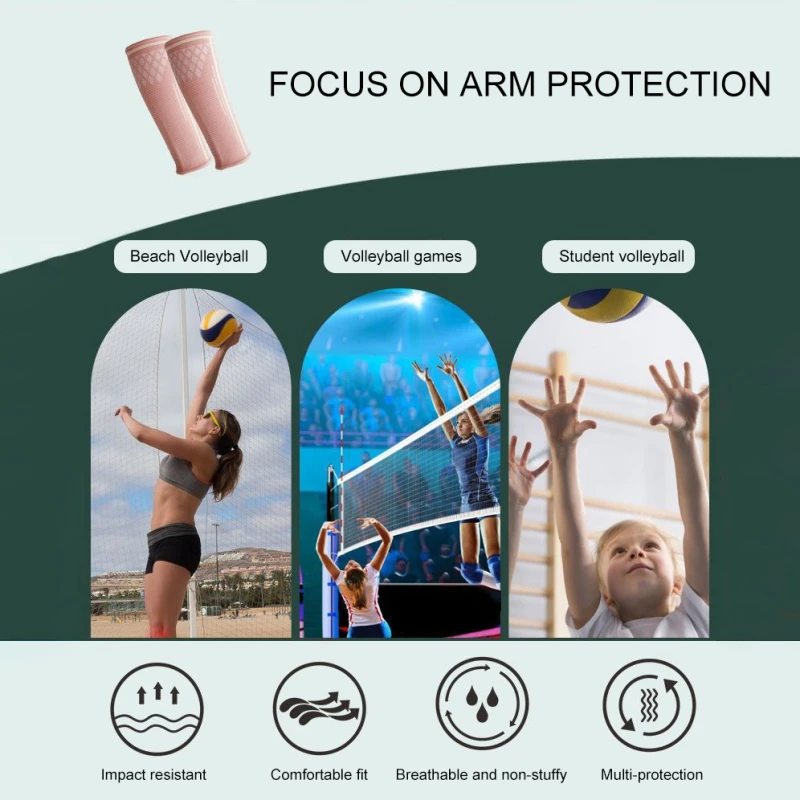 Compression Sleeves Volleyball Arm Sleeves Forearm Sleeve Arm Guards for Men Women Volleyball Football Baseball Training