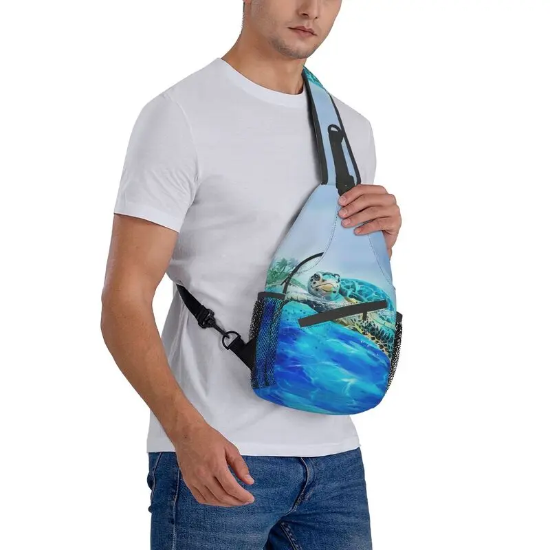 Aquarell Meeres schildkröte Schlinge Cross body Brusttasche Männer lässig Ozean Tier Schulter Rucksack für unterwegs