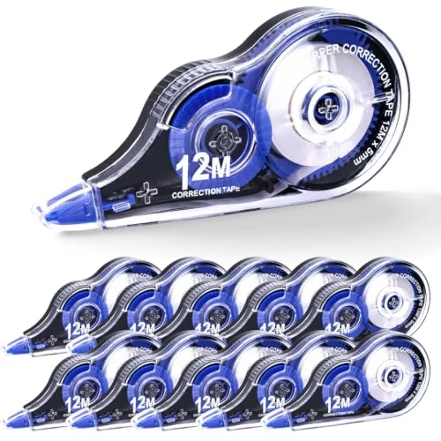 Correction Tape, 10 Pack Correction Tape Easy To Use Applicator for Instant Corrections, 39 ft Each for Study Supplies and Offi