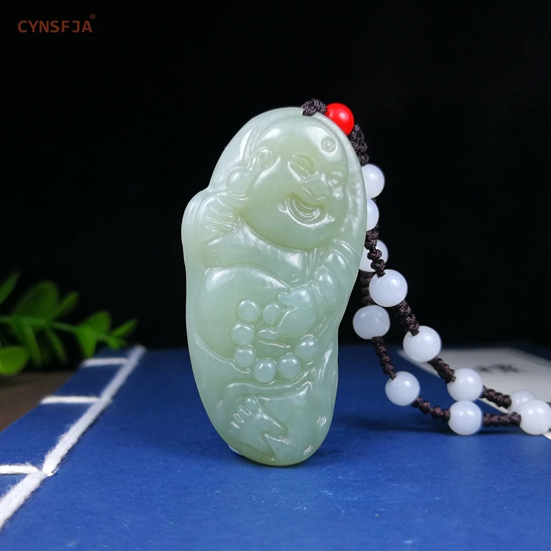 

CYNSFJA Real Certified Natural Hetian Jade Nephrite Charm Amulets Buddha Jade Pendant Hand Carved High Quality Wonderful Gifts