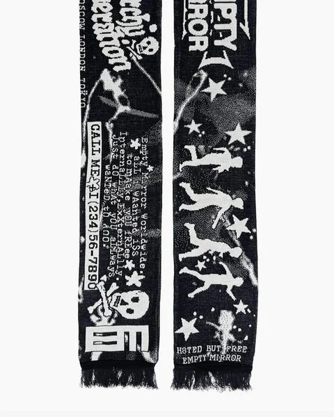 Y2k dupla face listrada outono e inverno nova tendência moda anime gótico versátil cachecol roupas adequadas para homens e mulheres