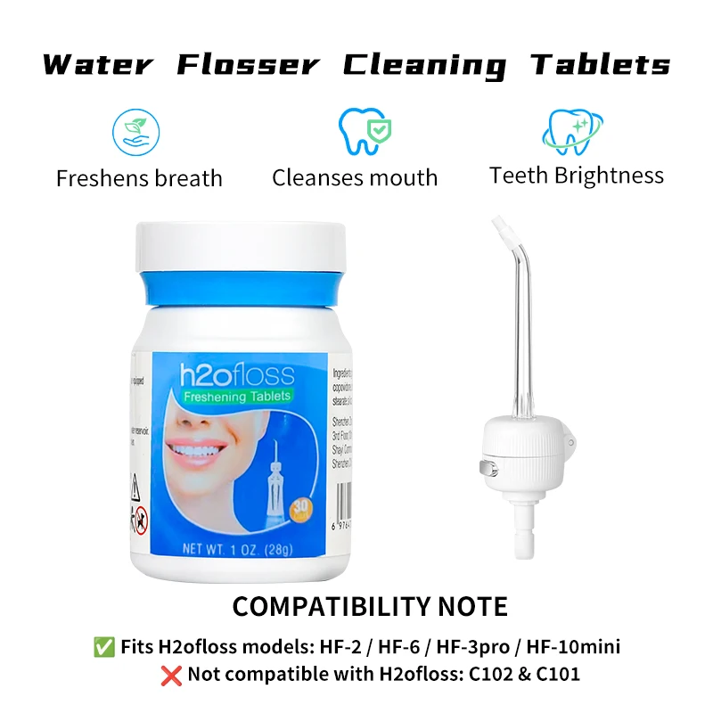 H2ofloss Draadloze Waterflosser Draagbare Monddouche 5 Modi 5 Jets Tips 300ml 140PSI USB Oplaadbaar voor Tandenreiniging