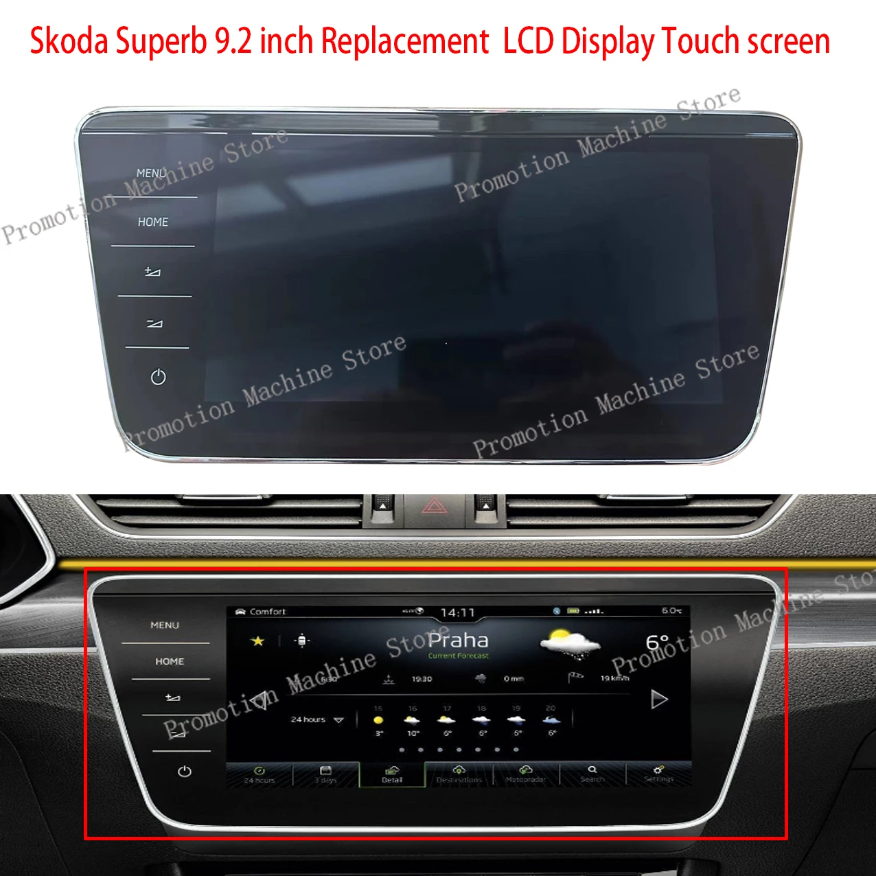 New Car Replacement LCD Display Monitor 9.2inch For 3V0919606D 3V0919606E 3V0919606F Skoda Superb 3 III B8 MIB 2.5 2017-2023