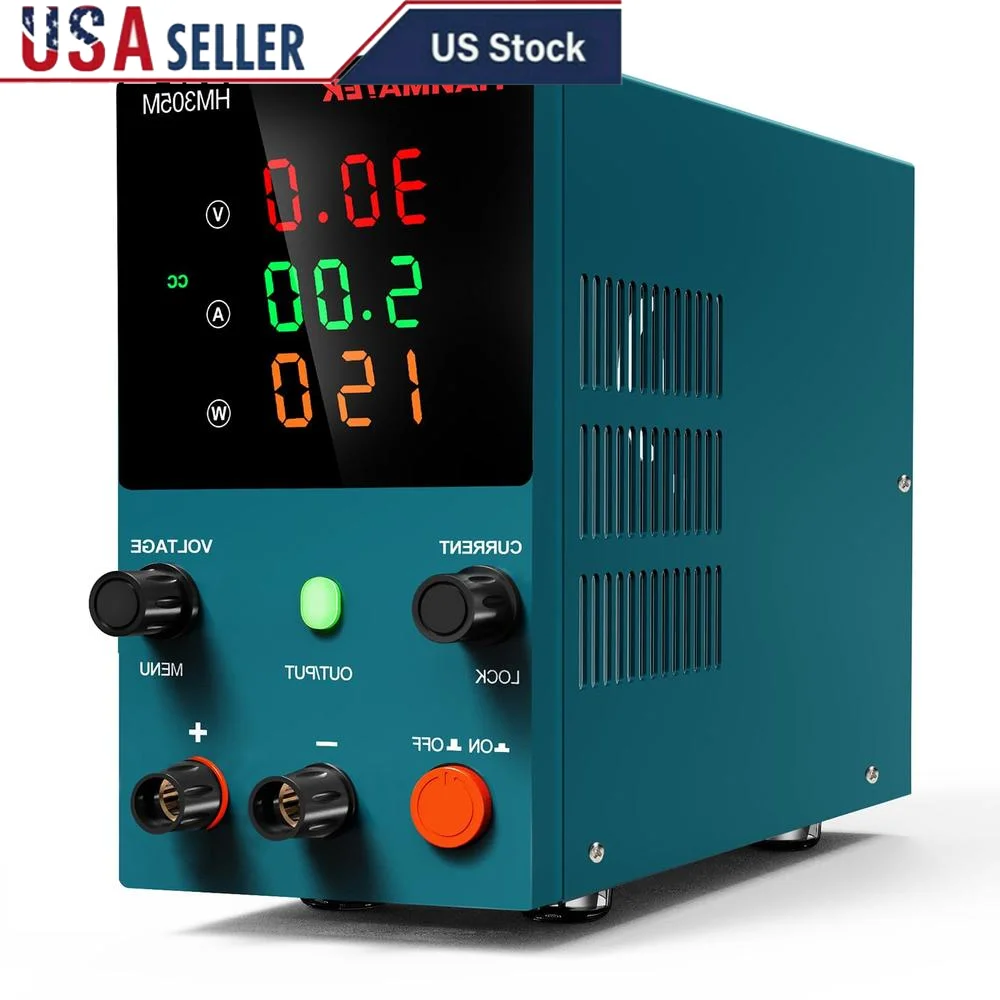 

0-30V 5A DC Power Supply Digital Bench Variable Switching Lab Power Supply HM305M Encoder Adjustable Multi-Protection 3-Digit