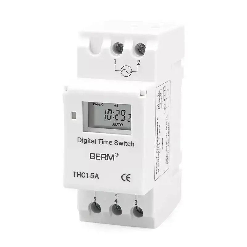 THC15A Small Microcomputer Time Control Switch Electric Box Rail Type THC15A Electronic Time Controller Timer