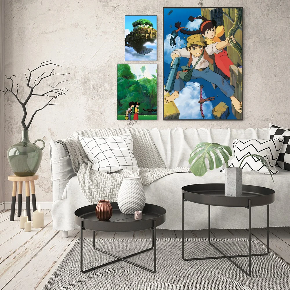 1pc Popular Japanese Anime Movies LAPUTA: Castle in the Sky HD Posters Home Room Bar Cafe Decor Art Wall Painting Picture