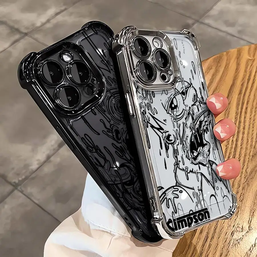 

Soft Phone Cover Case for iPhone 12 13 11 XR 16 Pro Max 16e 14 Pro 15 Graffiti Art The Simpsons