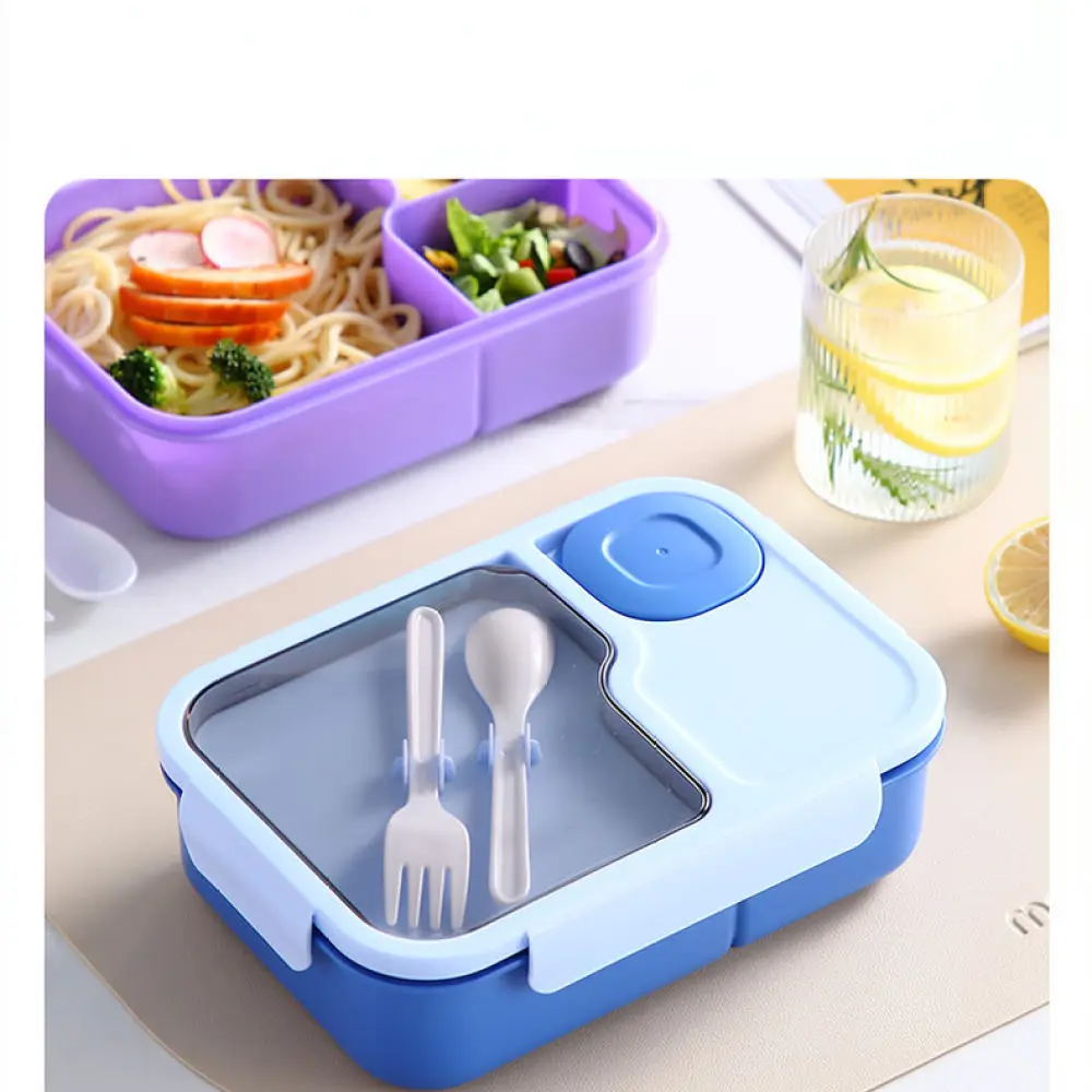 Microwave Safe Lunch Box Food Grade Pp Bento Box Leakproof Partition Container For Office Workers School Picnic Use