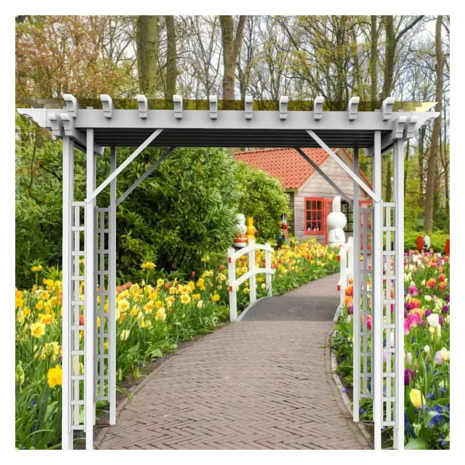 Garden Trellis Arches Chinese Practical vinyl Garden Rose Arch Gate Sale Trellis Arches