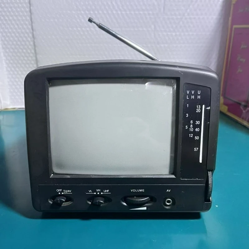Brand new 6-inch mini black and white TV stock machine with AV video interface black original packaging nostalgic