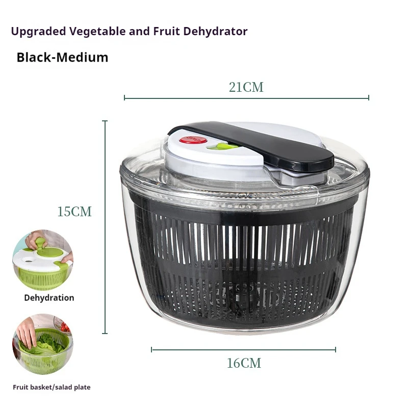 Vegetable Dehydrator Electric Quick Cleaning Dryer Fruit and Vegetable Dry and Wet Separation Draining Salad Spinner Home Gadget