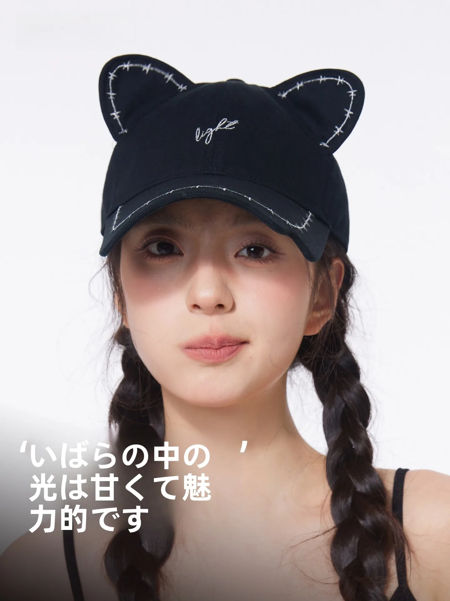 cacuss-レディース-ベースボールキャップ-猫耳-ダックビルハット-春夏-かわいい-アンチエイジング-顔痩せ効果-サンシェード-クールな個性