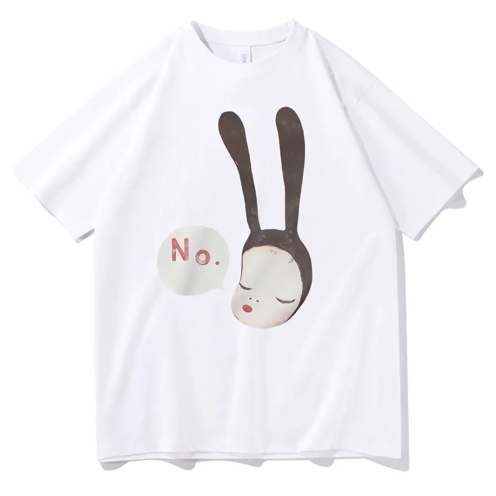 Yoshitomo Nara Bunny Girl No Graphic Tshirt Unisex Fashion Art Aesthetic Trend T Shirts Men Women's Casual Oversized T-shirts