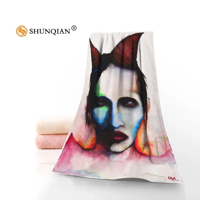 Custom Marilyn Manson 35x35cm 35x75cm Face Towels Facecloth Microfiber Washcloth Quick Drying Sports Towel