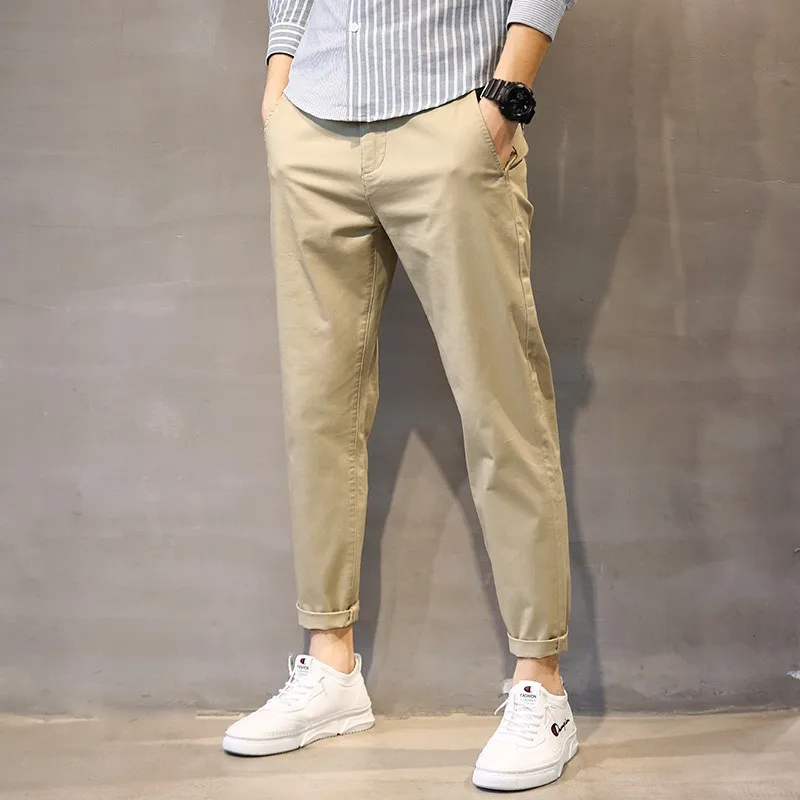 

2022 Spring Autumn New Casual Men Trousers Solid Color Slim Fit Men's Pants New Fashion High Quality Classic Business Pants S03