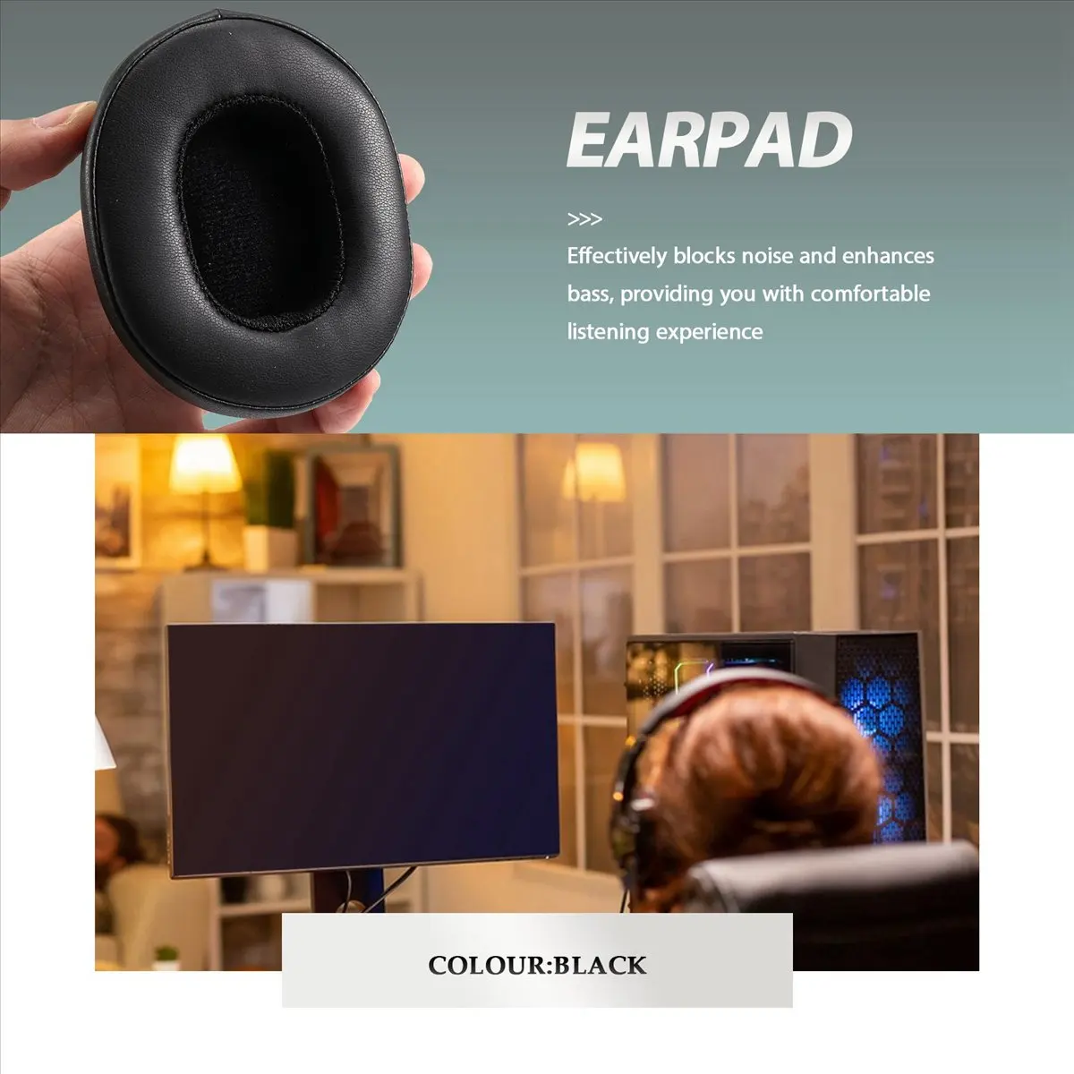 A49T 1Pair Earpad Cushion Cover for Crusher 3.0 Wireless Bluetooth Headset
