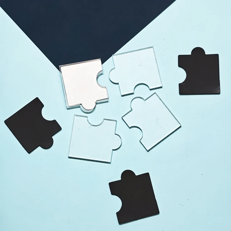 DIY Acrylic Jigsaw Puzzle Fridge Magnet Kit Self Adhesive Clear Photo Custom Picture Making Set 3mm Easy Handmade 4Pcs Pack Gift