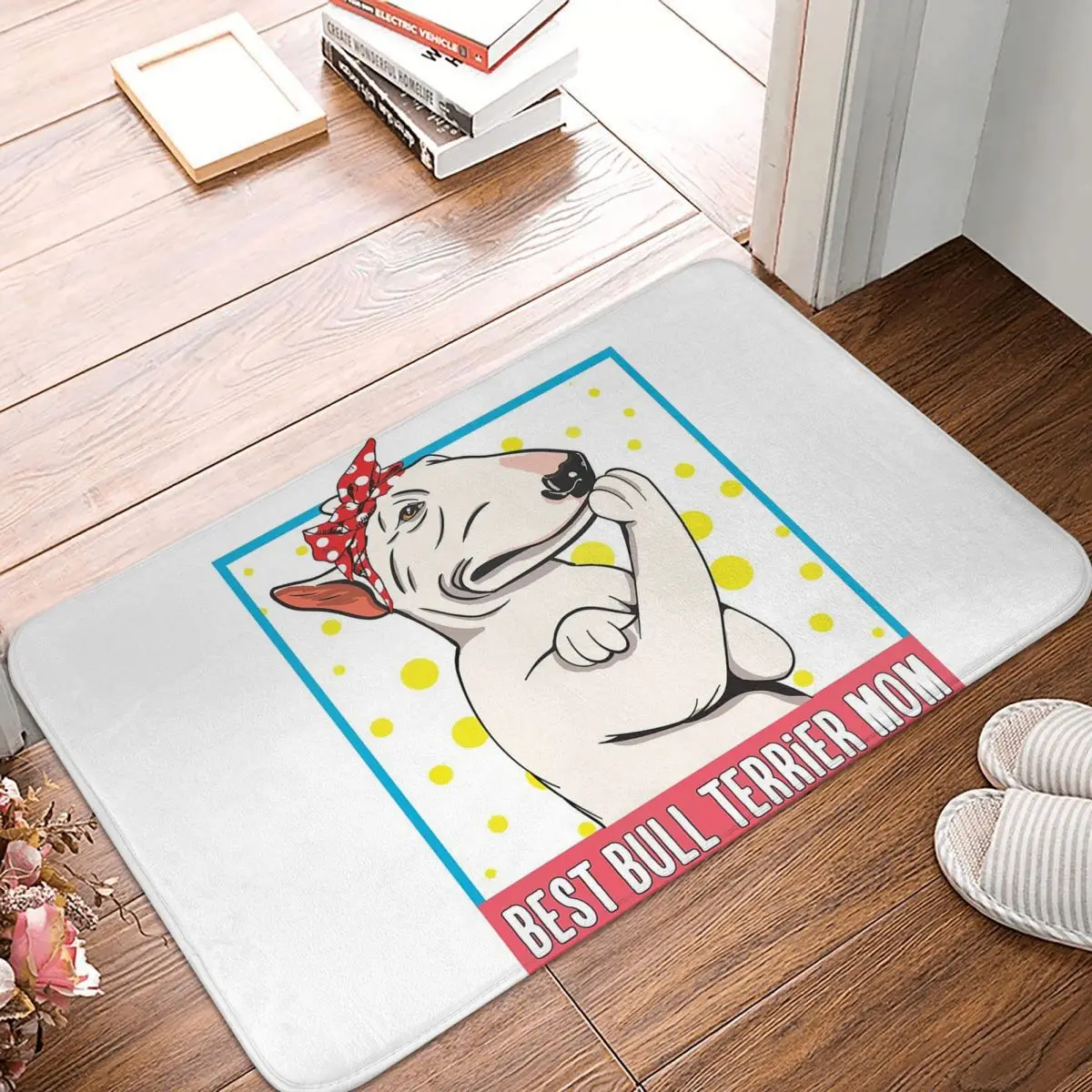 Retro Staffordshire Bull Terrier Dog Lover Mom Gift Anti-slip Doormat Floor Mat Carpet Rug for Kitchen Entrance Home Footpad Mat