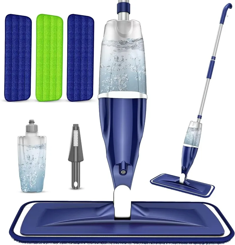 Professional Industrial Microfiber Mop Cloth Magic Mop Strap Steel Rod Plastic Head Household Cleaning