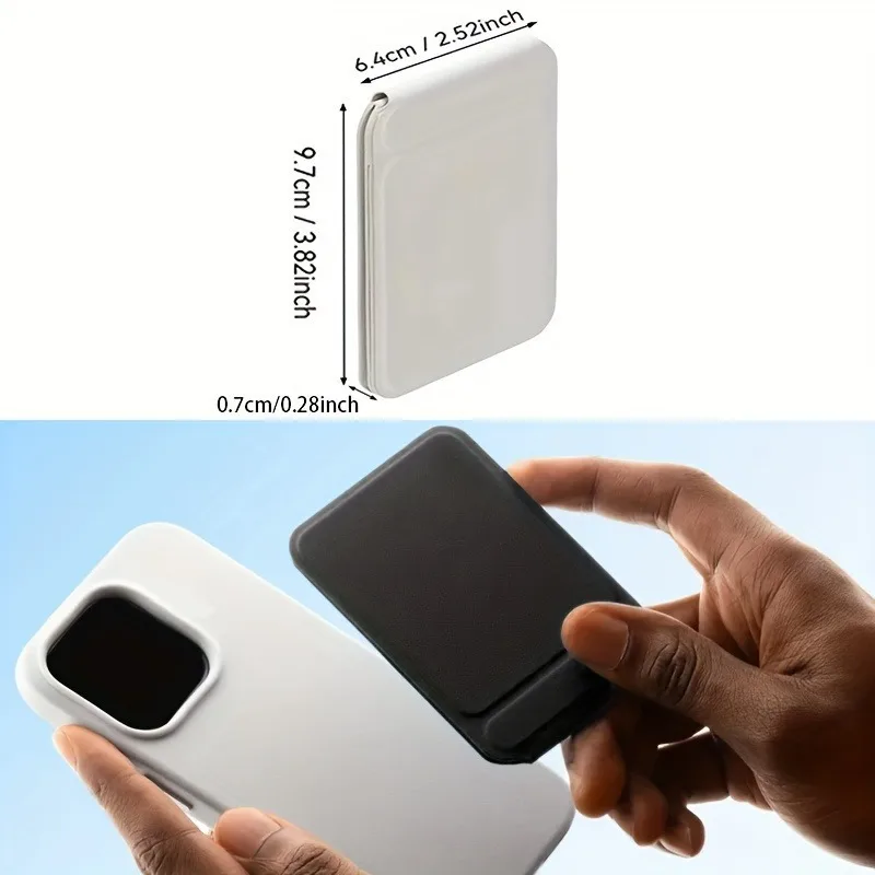 محفظة ثلاثية الطي من الجلد الصناعي مع حامل هاتف مغناطيسي، فتحات بطاقة حامل قابلة للتعديل، حامل متعدد الزوايا لصور السيلفي المباشرة #2