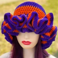 New Handmade Knit Fisherman Cap Winter Fashion Woman Weaving Floppy Ruffled Brim Bucket Hat Outdoor Warm Windproof Beanie Hats 4