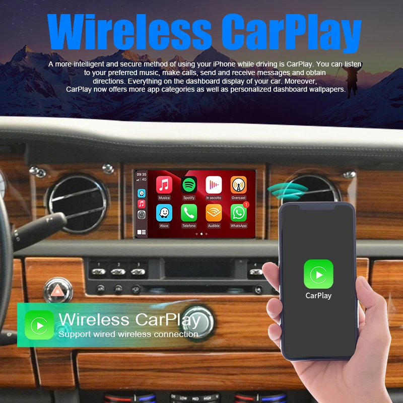 Wireless Carplay For Rolls Royce Phantom CCC 2006-2012 with Android Auto Airplay CarPlay Autolink Functions Module Box Rear View