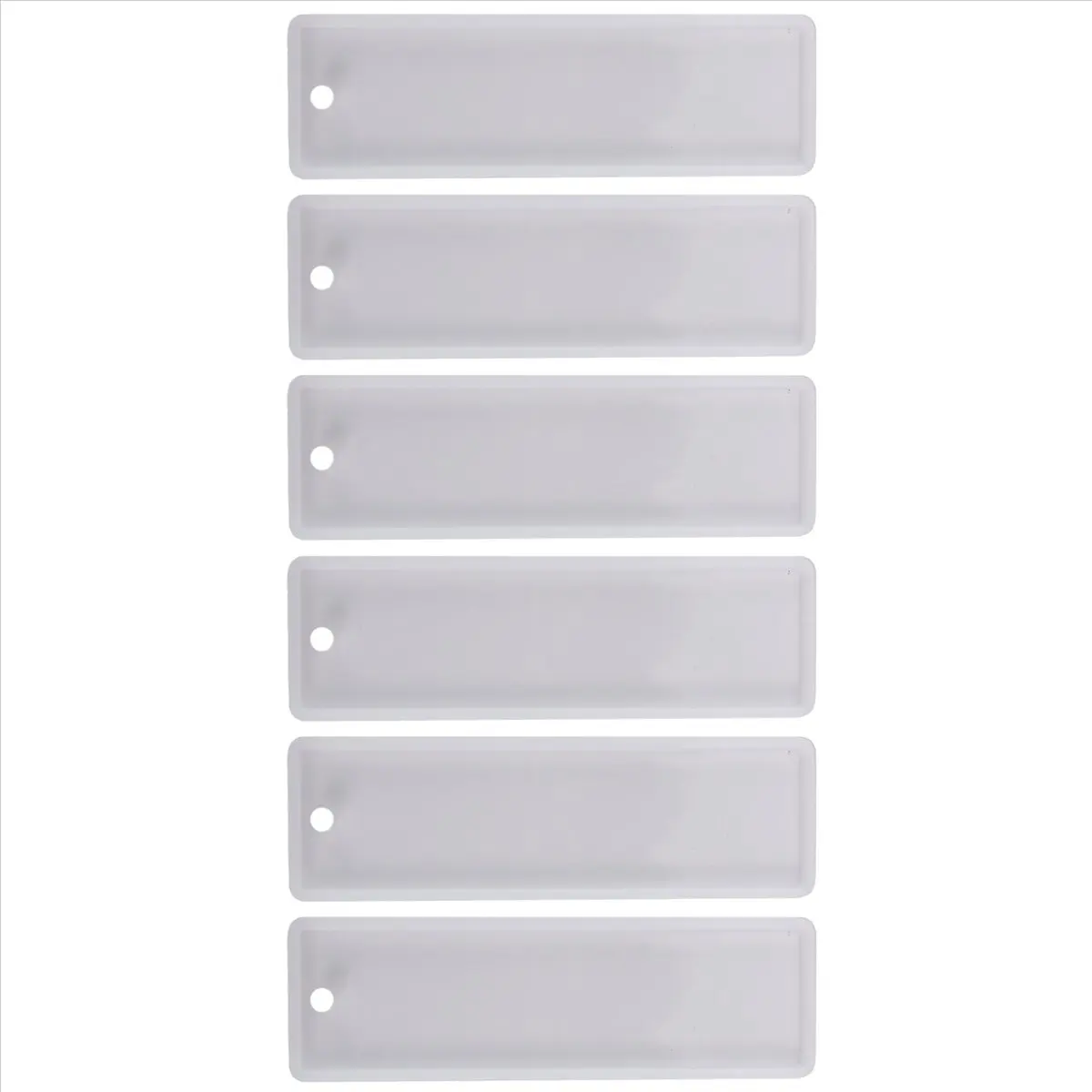 AA83 6 Pcs/Set 3.7 Inch Rectangle Silicone Bookmark Mold DIY Bookmark Mould Making Epoxy Resin Jewelry Craft Transparent Mold