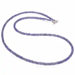 Natural blue Tanzanite gemstone beads necklace 18 INCHES Wristband Restore Yoga Energy Practice Cuff Diy Chain Colorful