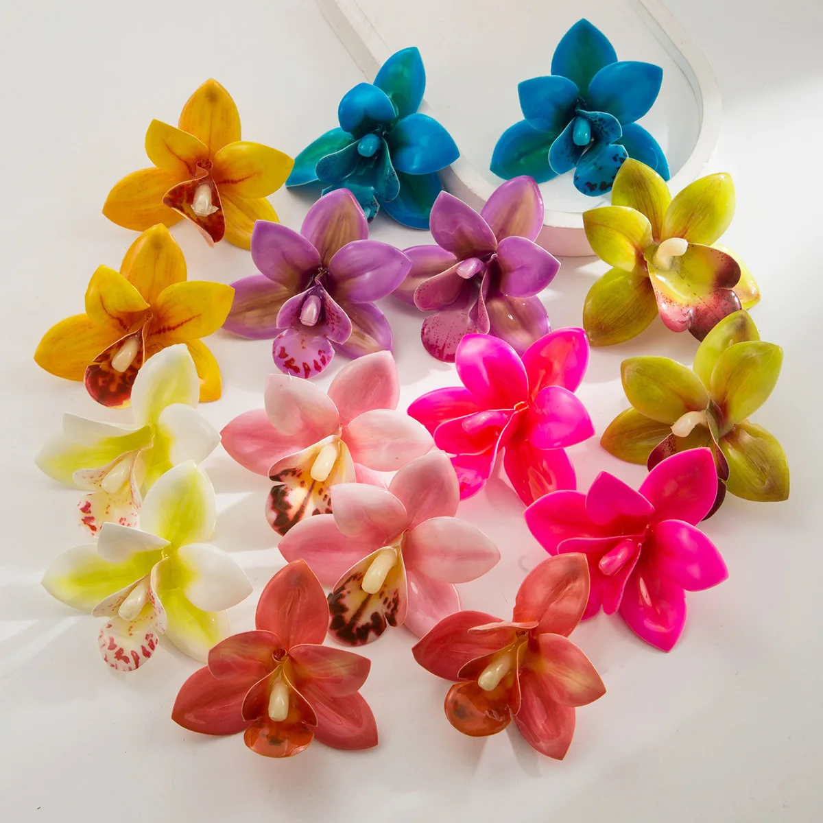 

Boho Colorful Glazed Acrylic Large Flower Stud Earrings for Women Exaggerated Fashion Resin Floral Earring Vacation Jewelry Gift