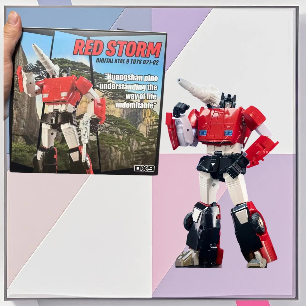 【En stock】 Figura de acción transformable G1 DX9 D21 Sideswipe Red Storm con caja