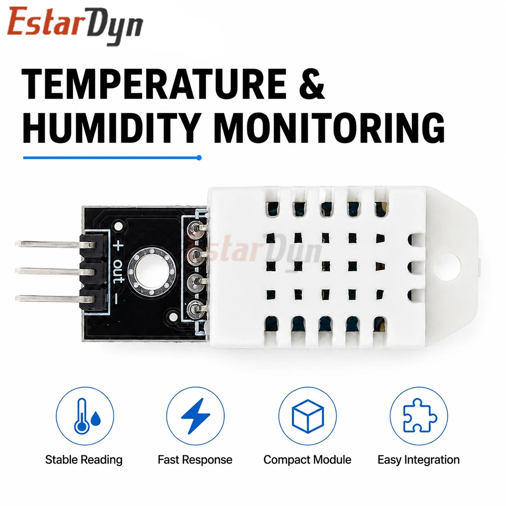 Estardyn DHT22 AM2302 Digital Temperature Humidity Sensor Module with Cable Single Bus for Weather Station Humidity Monitor