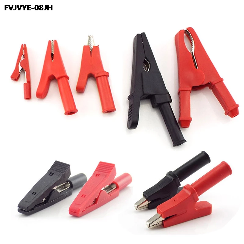 10A 20A 30A 50A Alligator Clip Crocodile Adapter 2MM 4MM Banana Plug Probe Clip for Multimeter Pen Test Lead Cable Insulated