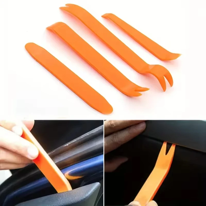 4Pcs Car Door Clip Panel Removal Tools Audio Video Dashboard Dismantle Kits Installer Pry Tool Plastic Trim Panel Repair Tools