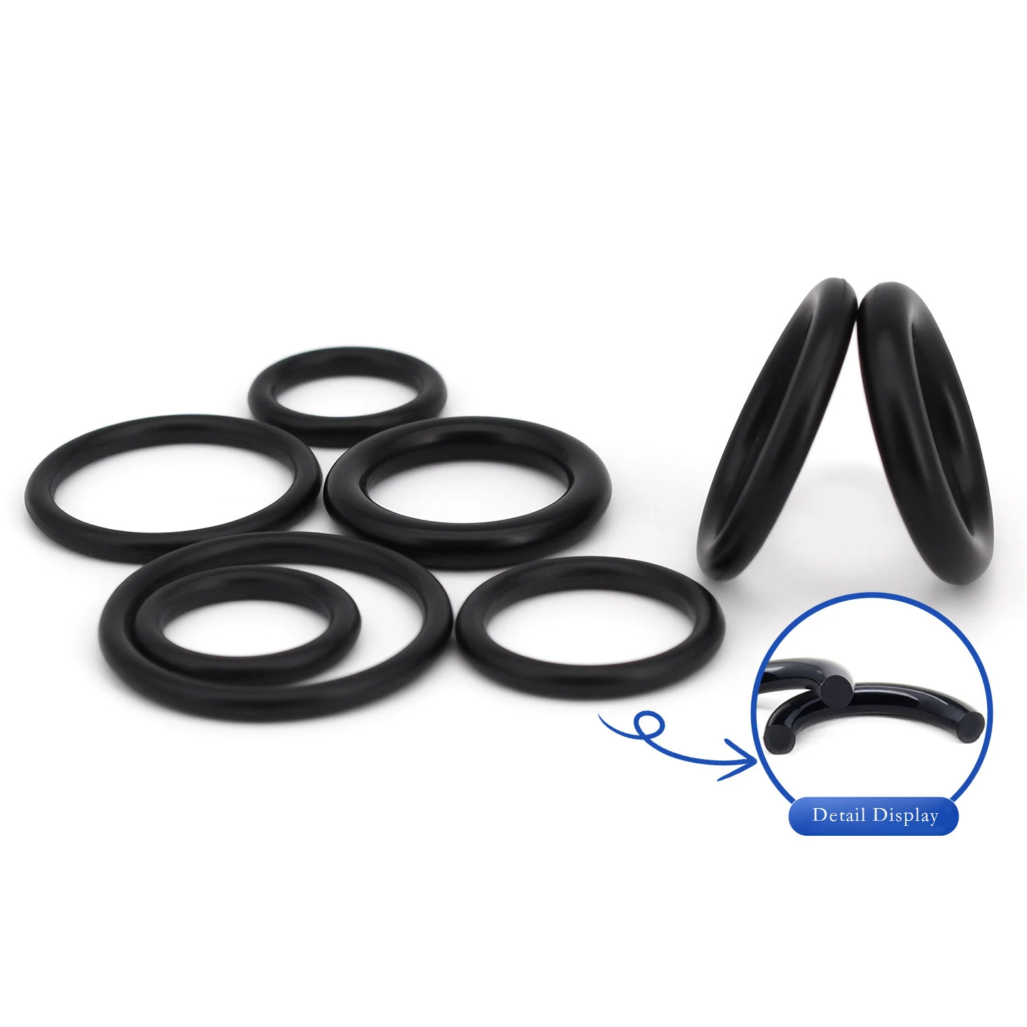 1/2/5Pcs EPDM O-ring CS 5mm OD16mm~265mm Acid and Alkali Resistance Water Resistance Friction Resistance Black O-ring Washer