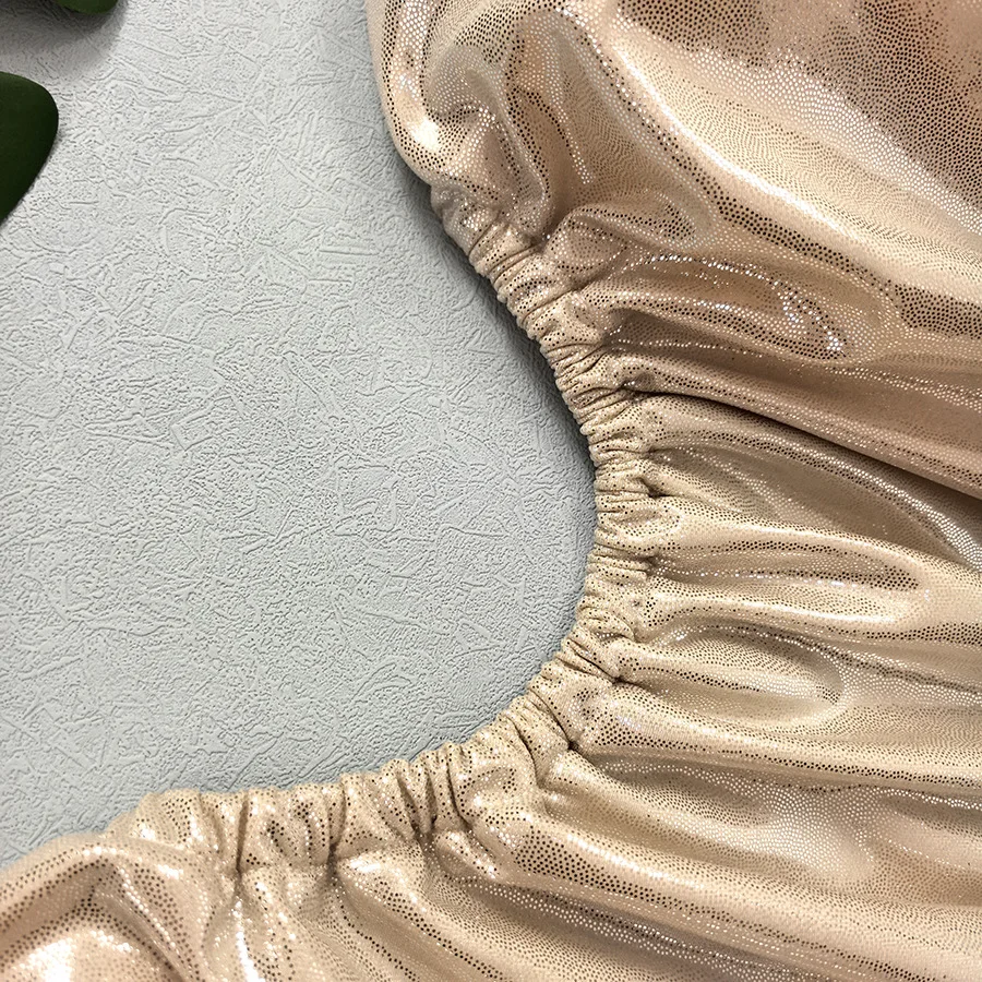 Sexy metallischer Champagner-Badeanzug, einteilig, faltiger Rücken, Krawatte, Bikinis, Bademode, Badeanzüge, Strand-Outfits, Bodysuit, Biquini, Tankini