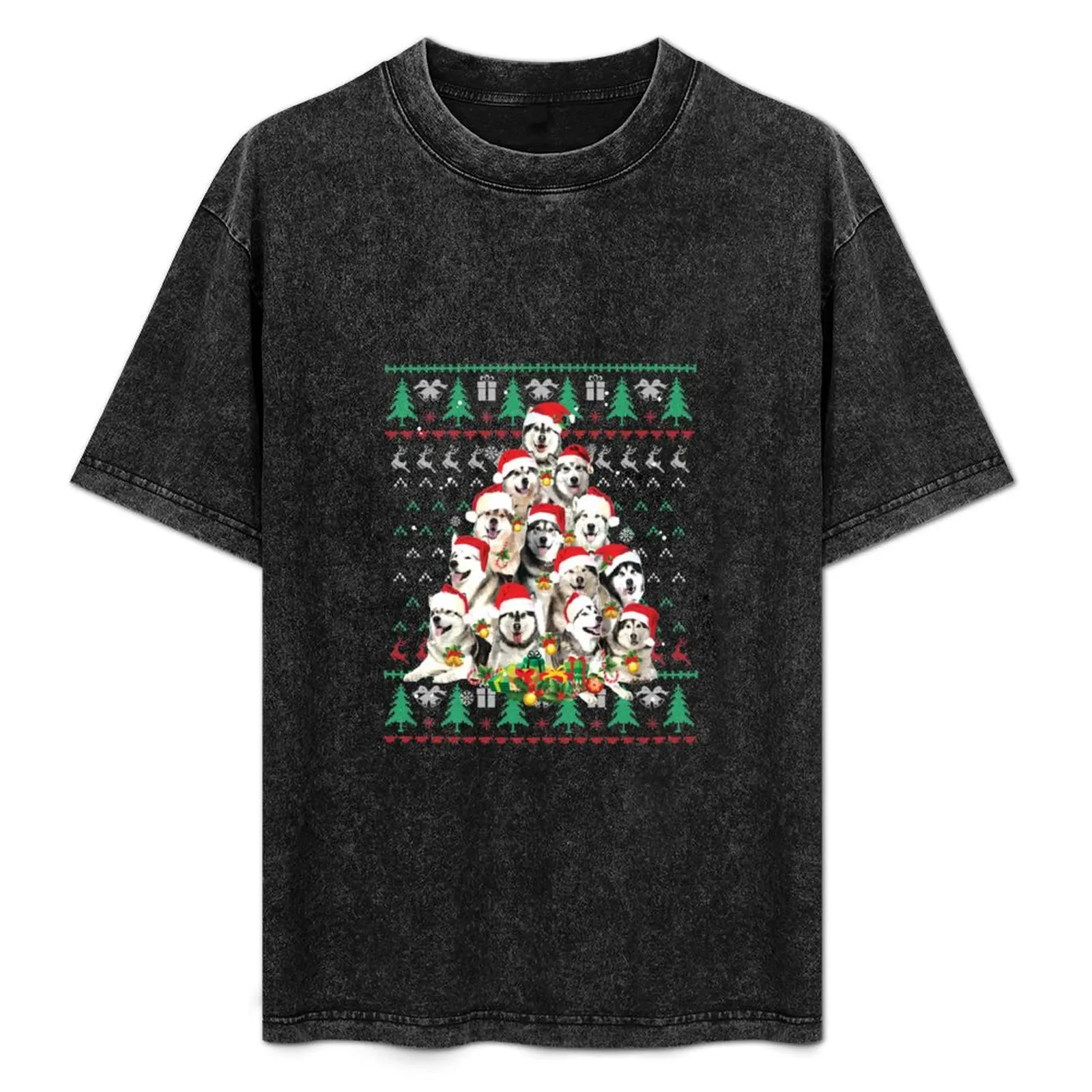 

Alaskan Malamute Christmas Dog Lover Shirt Ugly Sweater Xmas Sweatshirt T-Shirt Big and Tall Basic Tee Shirt