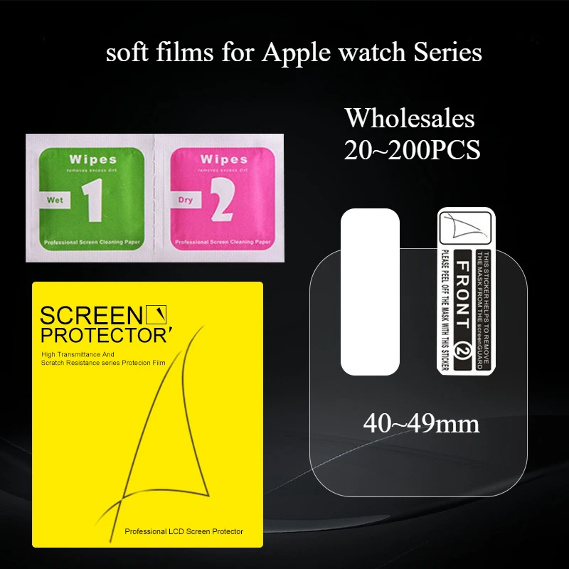 Wholesale Hydrogel Film for Smart Watch 38/40/41mm (42/44/45mm) 49mm Protective Film for iWatch series Ultra 8 7 3 se 6 5 4 3 2