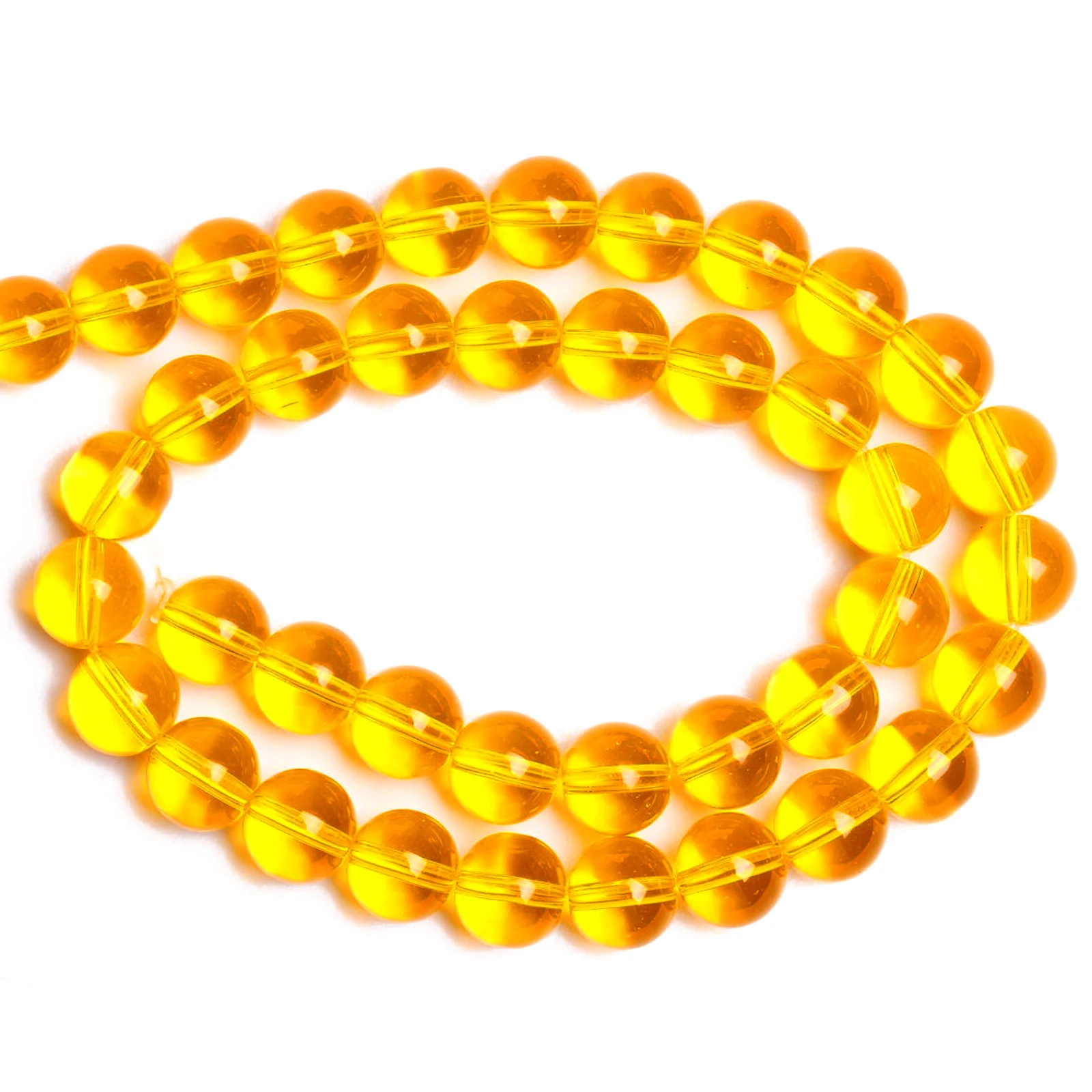 Yellow Crystal Citrines Round Beads for Bracelet Necklace Jewelry Making Fashion Handwork Material 4/6/8/10mm