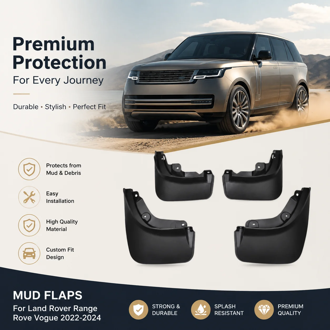 Guardabarros Delanteros y Traseros para Land Rover Range Rover Vogue L460 2022 2023 2024, Nuevos Guardabarros Mejorados, Protectores de Ruedas, Reducen el Polvo