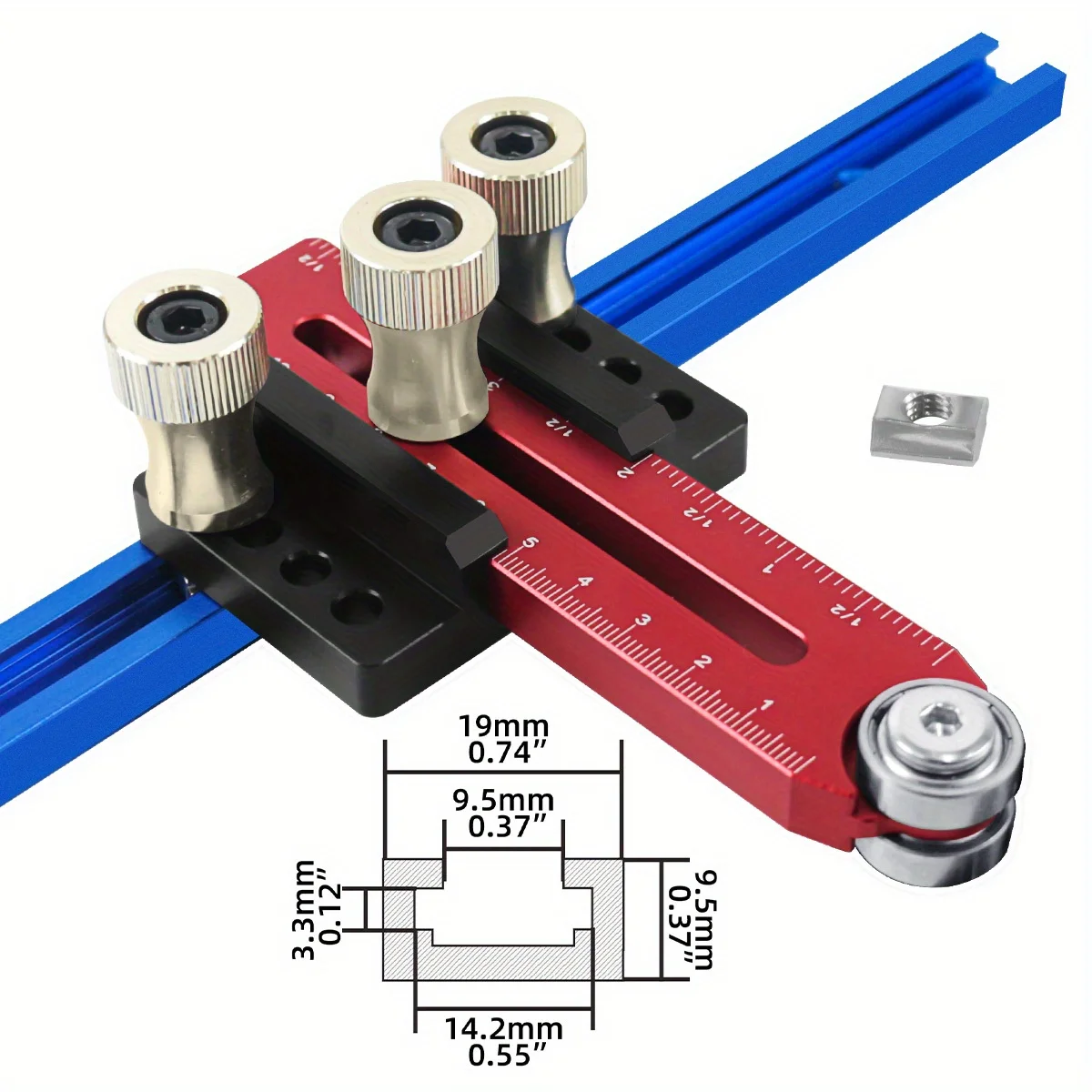 Thin Rip Jig Tischkreissägen-Jig-Führung für sich wiederholende, schmale, dünne Streifenschnitte. Schnelle, dünne Ripping-Führung. Passend für 3/8" und 3/4" Schlitz – Detail 4