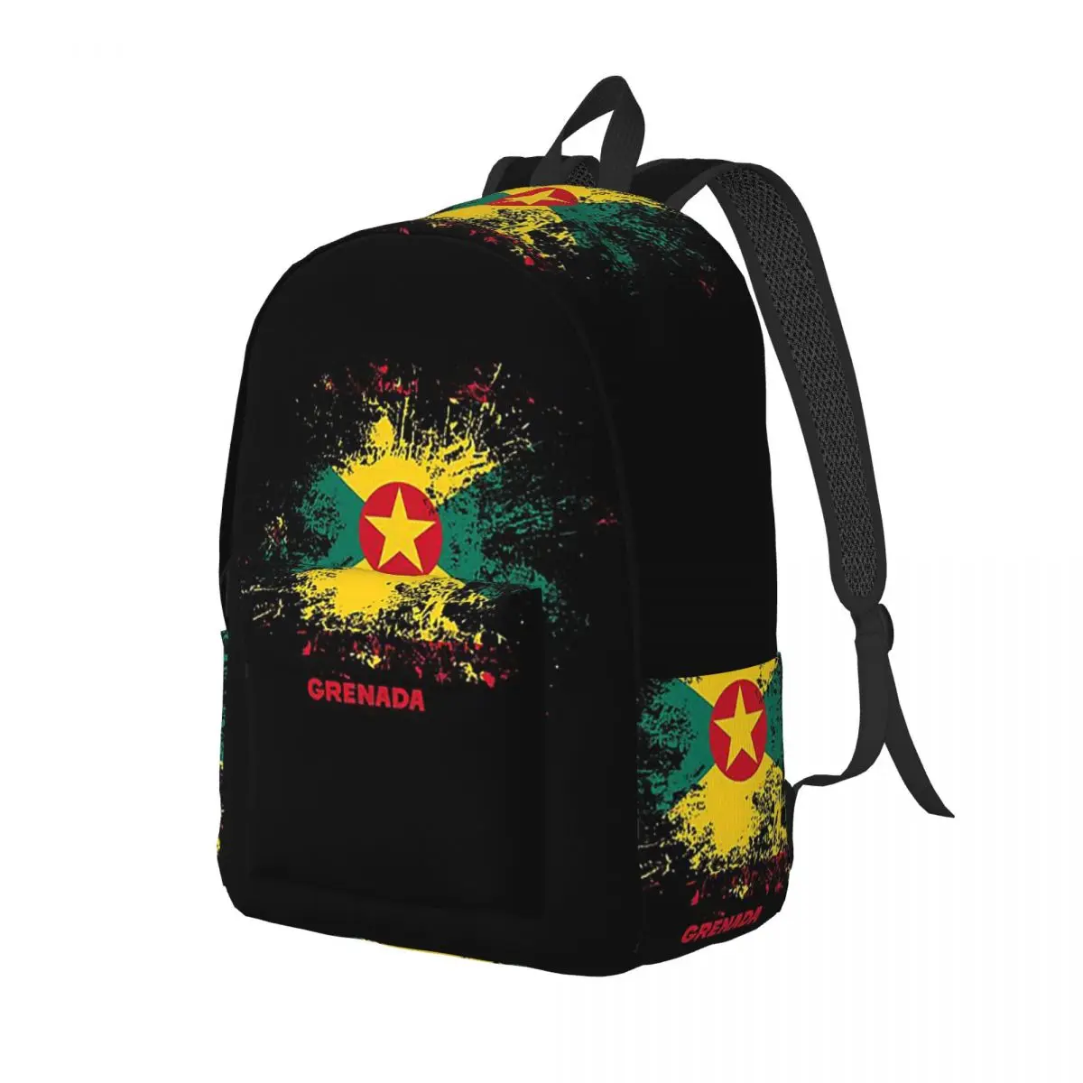 

Grenada Watercolor Flag Of Grenada Grenadian Outfit Backpack Daypack Large Capacity Children BookBag School Bag Shoulder
