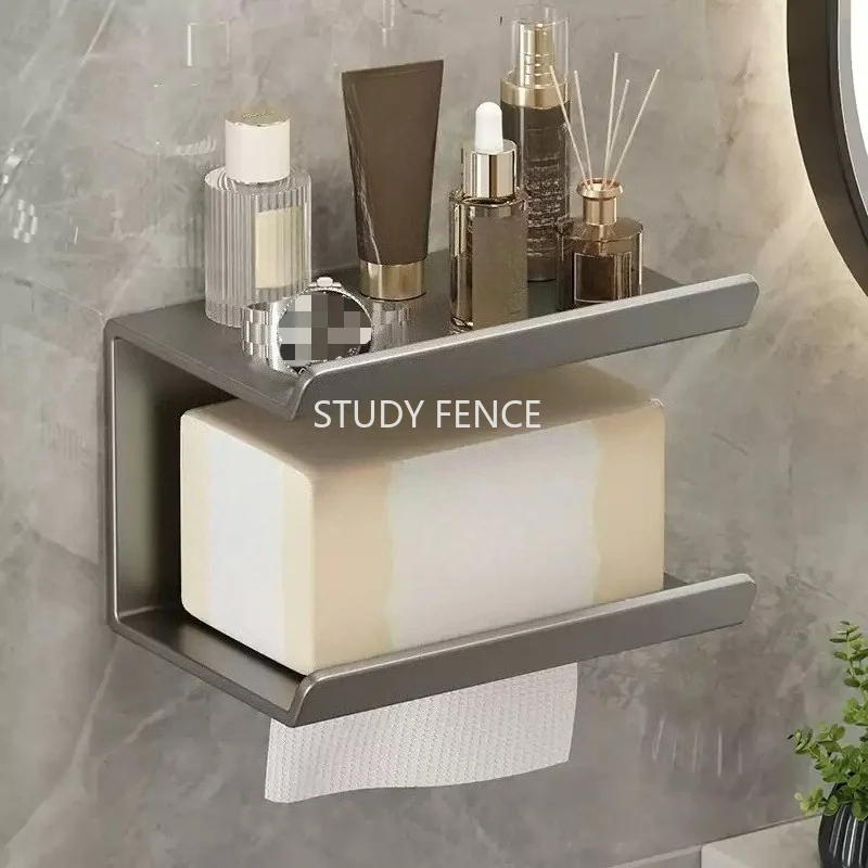

Carbon Steel Tissue Holder Bathroom Wall Mounted Tissue Holder Punch Installation Toilet Paper Holder Paper Towel Holders