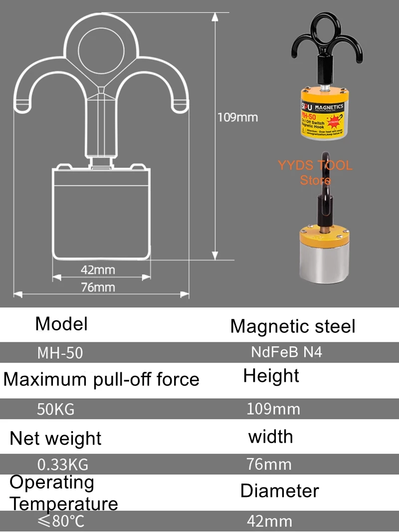 Magnet magnetic suction iron portable new installation-free safety hardware hanging load-bearing hooks magnetic special hooks