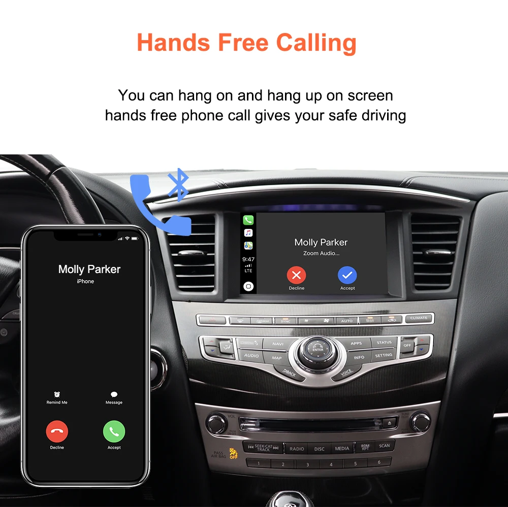 Bonroad Wireless CarPlay-Modul für Infiniti QX60 2019 Nissan Patrol 2018-2019 Android Auto Decoder Box Mirror Link Airplay – Detail 12